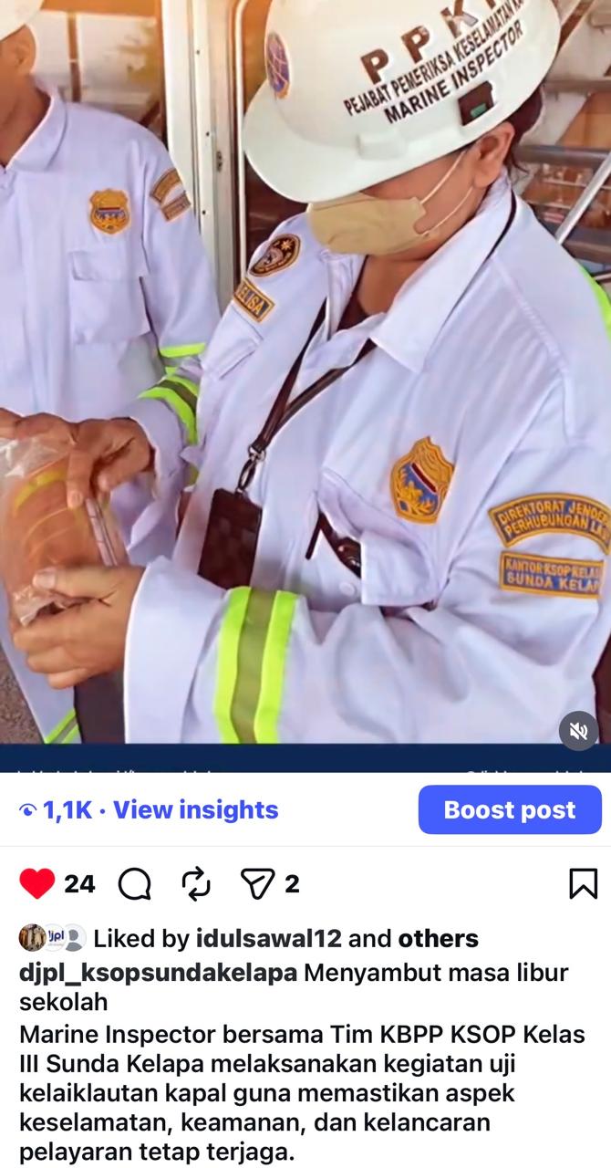 Ramcheck Gabungan Team Marine Inspector dan team KBPP Kantor Kesyahbandaran dan Otoritas Pelabuhan Kelas III Sunda Kelapa untuk menyambut libur masa sekolah.